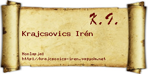 Krajcsovics Irén névjegykártya