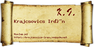 Krajcsovics Irén névjegykártya