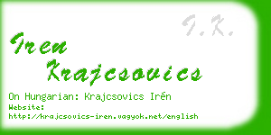 iren krajcsovics business card